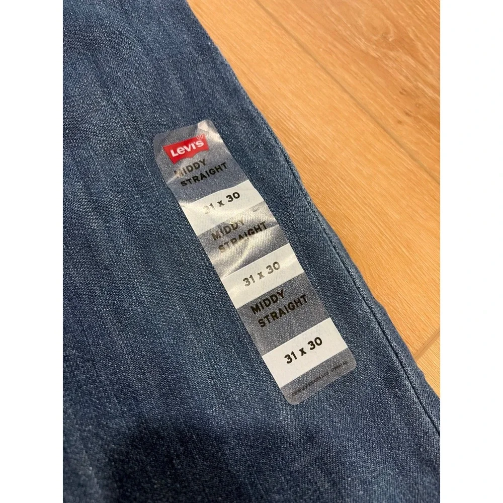 Levis Middy Straight Jeans Womens 31x30 Medium Wash Blue Denim read